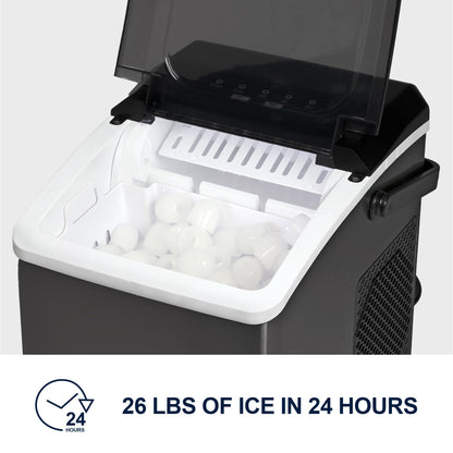 Kenmore Countertop Ice Maker Nugget Machine – Portable Self-Cleaning Máquina de Hacer Hielo para Casa, Crunchy Chewable Pebble Ice, 40lb/24hr Capacity, Stainless Steel