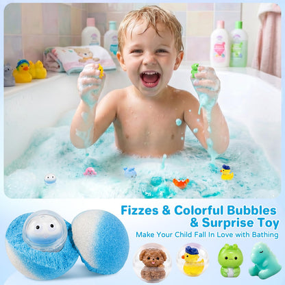 Bath Bombs for Kids with Surprise Inside, 24 Pack Kids Bath Bombs with Toys Inside Gift Set, Kid Bubble Bath Fizzy for Girls Boys with Bath Toys (Classic Edition)