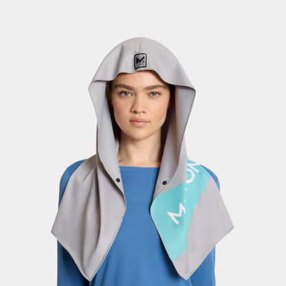 MISSION Max Plus Cooling Hoodie Towel- Hood Towel, Cools Instantly When Wet, UPF 50 Sun Protection, Contours Your Head to Stay in Place, Great for Sports, Fitness, Gym (White Camo)
