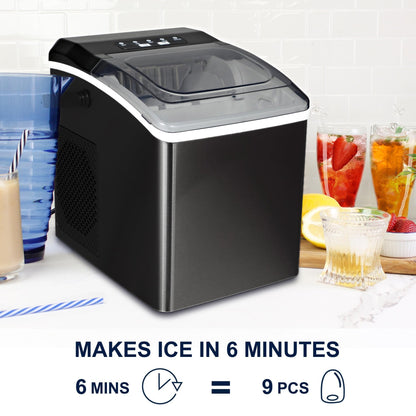Kenmore Countertop Ice Maker Nugget Machine – Portable Self-Cleaning Máquina de Hacer Hielo para Casa, Crunchy Chewable Pebble Ice, 40lb/24hr Capacity, Stainless Steel