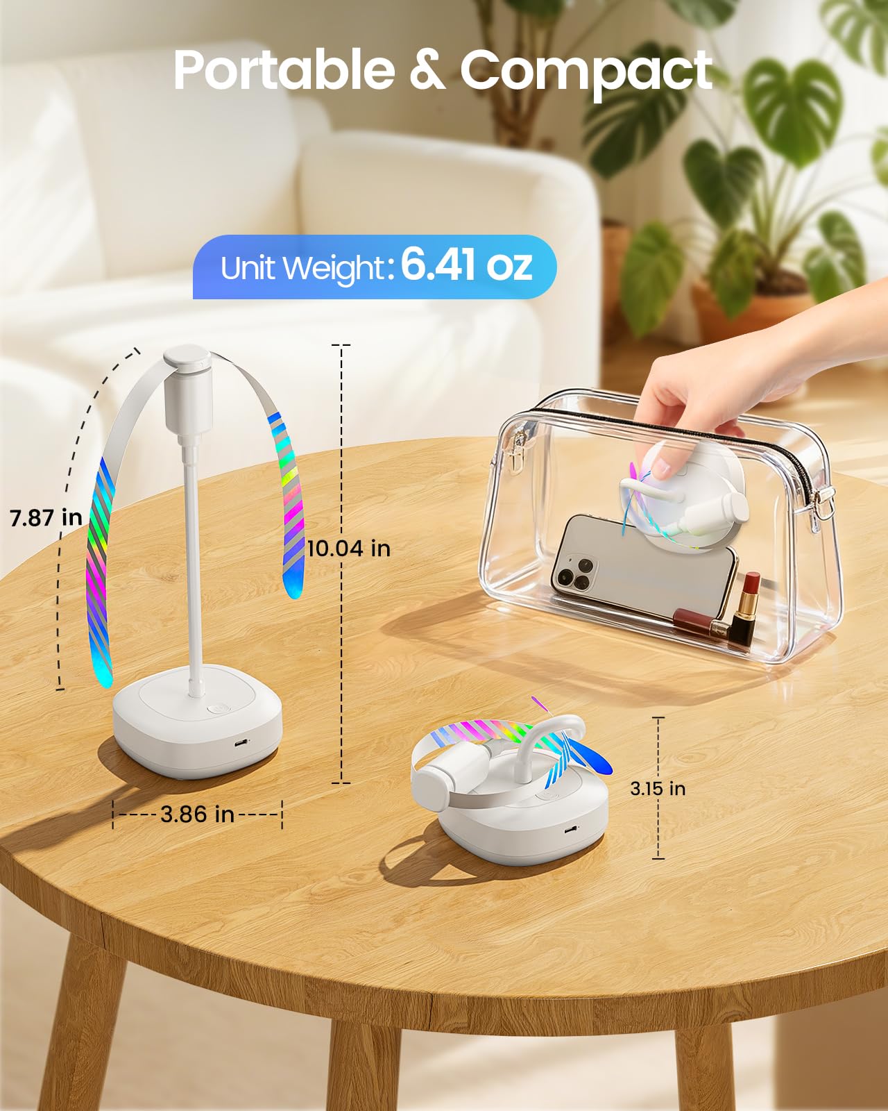 Edvision 4 Pack Food Table Fan, 2000mAh USB Powered Rechargeable Food Fan, Portable Fan with Flexible Goose-Neck and Soft Blades for BBQ, Patio, Party