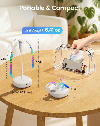 Edvision 4 Pack Food Table Fan, 2000mAh USB Powered Rechargeable Food Fan, Portable Fan with Flexible Goose-Neck and Soft Blades for BBQ, Patio, Party