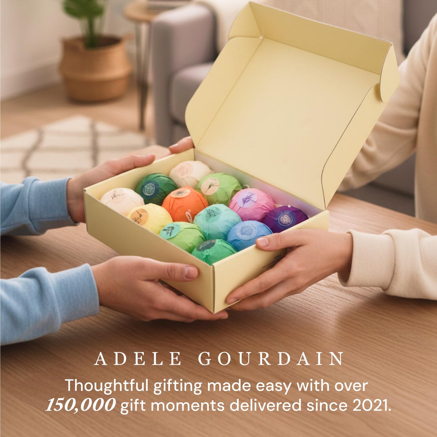 XXXL Bath Bombs for Women Gift Set, 7 Pack, Spa Scents, Adelegourdain | 7 Scents - Arrives in Gift Box - XXXL (200g) - Long-lasting Fizz & Scent - Non-Staining - For Birthdays, Mothersday and More