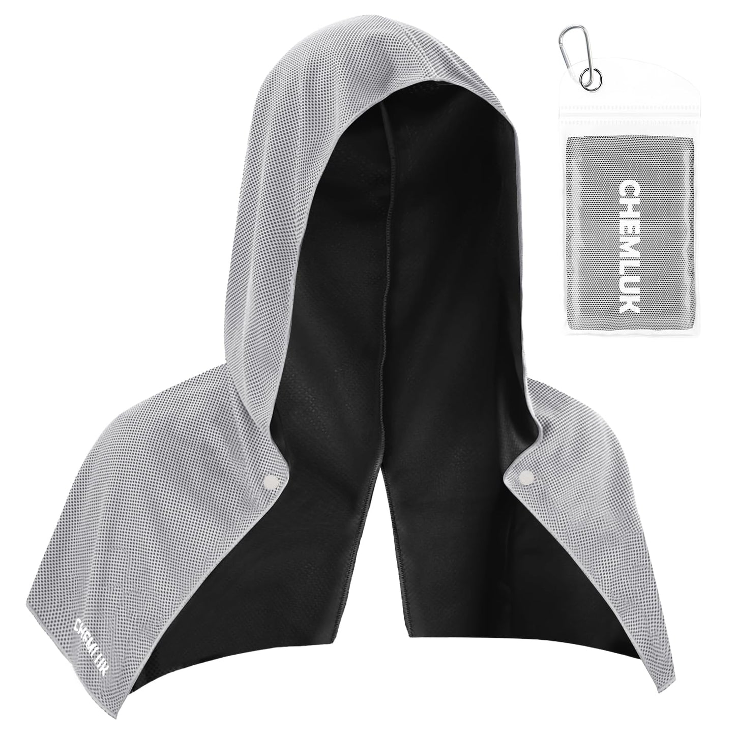 Cooling Rags for Neck: UPF50 Cooling Hoodie Towel with Case 2 Packs | Quick Dry, Chemical-free, Breathable, Soft, Portable, Cooling Towels for Face Hot Weather Workout Baseball Softball Sport