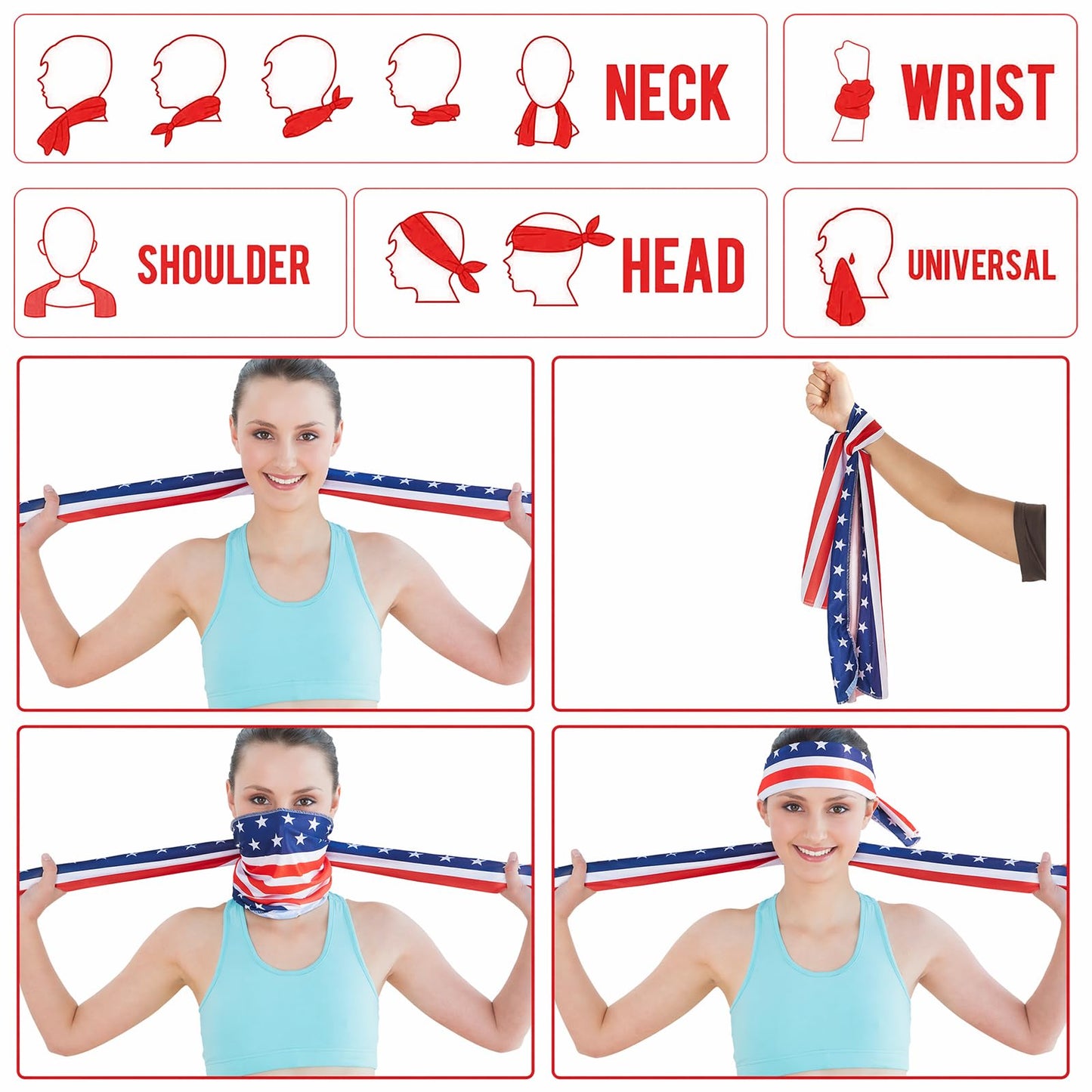 30Pcs 250th Anniversary Patriotic Cooling Towels for Neck and Face 40 x 12 Inch American Flag Sports Workout Ice Towel for Sweat Microfiber Breathable Chilly Bulk Neck Wraps for 4th of July Outdoor