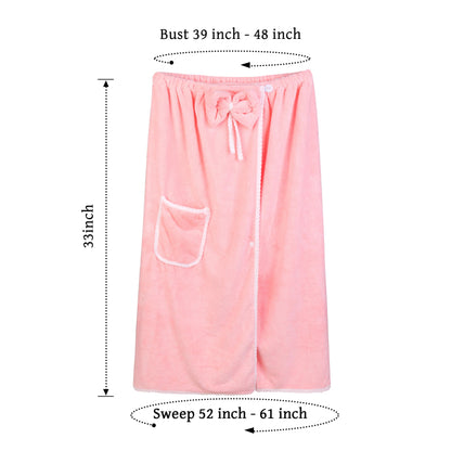 Towel Wrap Women Shower Robe Adjustable Closure Bathrobe with Hair Drying Towel & Spa Wraps