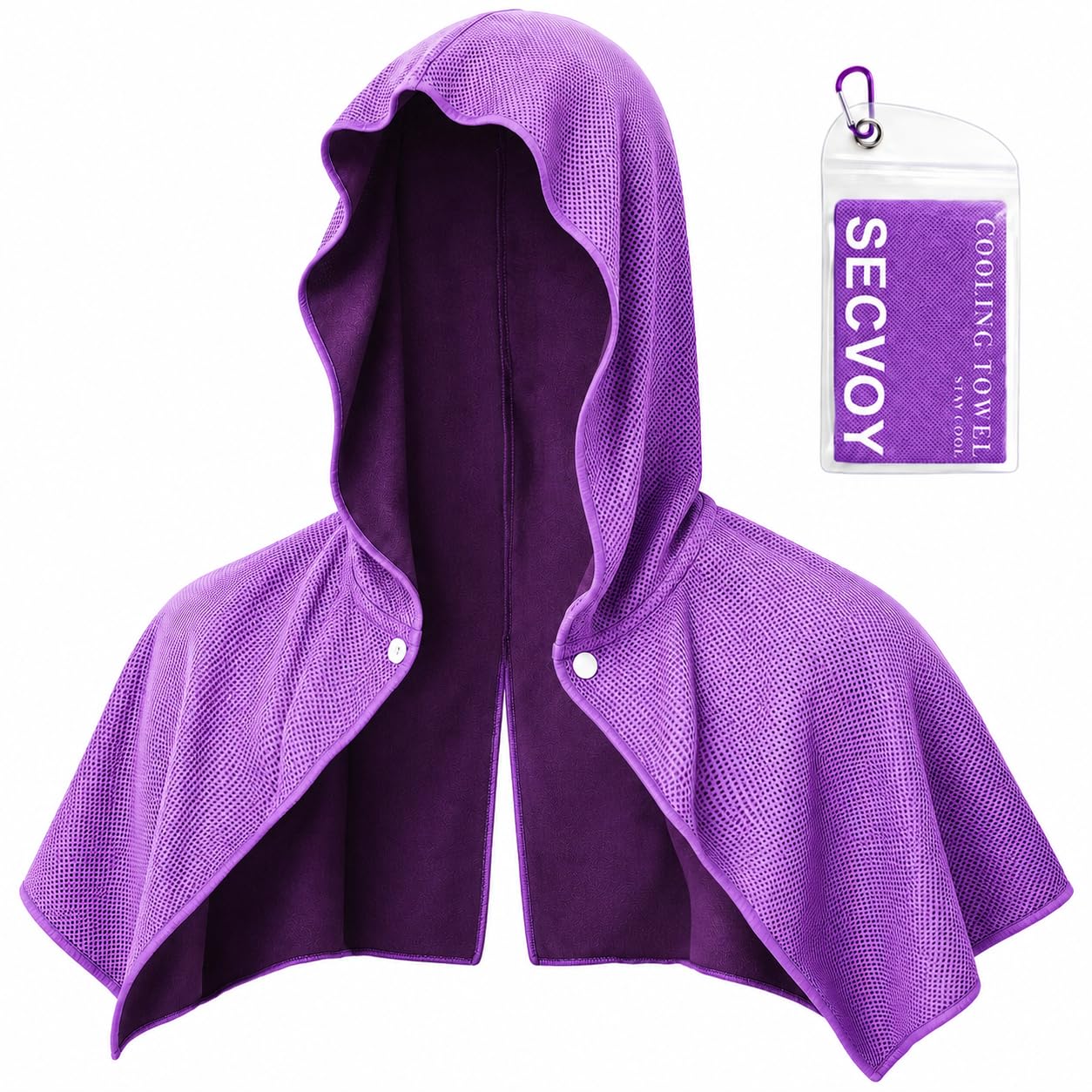 3 Pack Cooling Hoodie Towels for Neck and Face, UPF 50 Sun Protection & Instant Cooling Towels for Hot Weather, Soft Breathable Towel for Work Out, Sport, Gym, Camping & More Activities