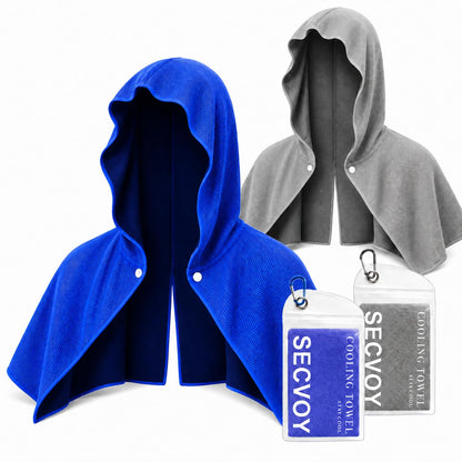 3 Pack Cooling Hoodie Towels for Neck and Face, UPF 50 Sun Protection & Instant Cooling Towels for Hot Weather, Soft Breathable Towel for Work Out, Sport, Gym, Camping & More Activities