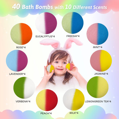 Bath Bomb Gift Set with Toys Inside, 20 Pack Organic Bath Bombs for Kids, Kids Safe Handmade Fizzy Balls for Kid, Ideal Birthday Gift for Boys & Girls