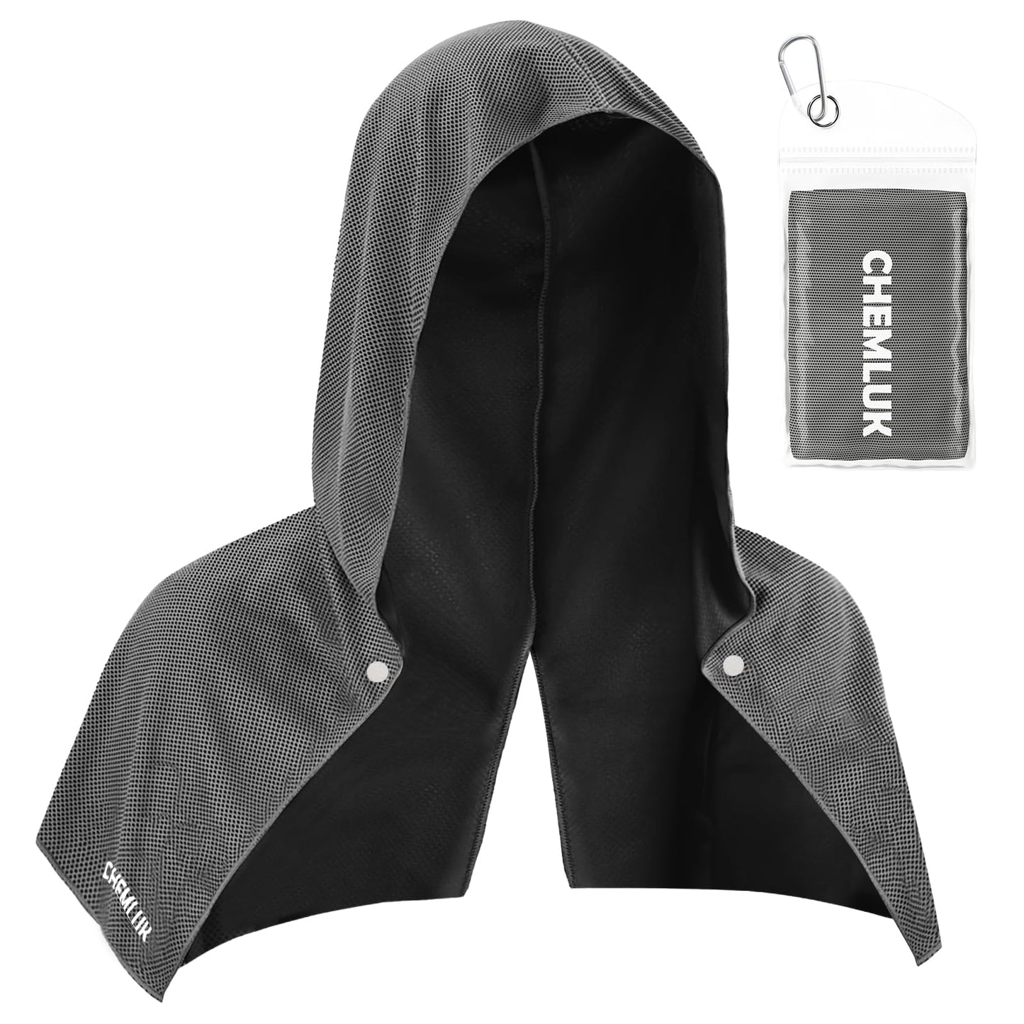 Cooling Rags for Neck: UPF50 Cooling Hoodie Towel with Case 2 Packs | Quick Dry, Chemical-free, Breathable, Soft, Portable, Cooling Towels for Face Hot Weather Workout Baseball Softball Sport
