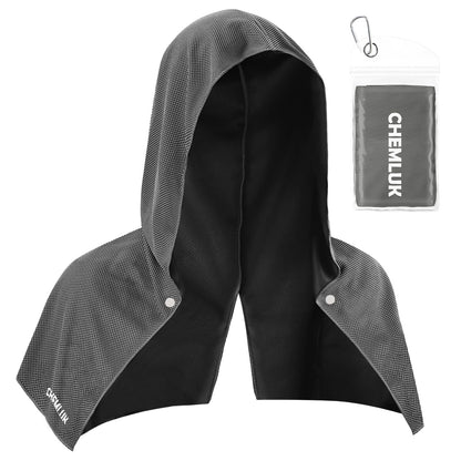 Cooling Rags for Neck: UPF50 Cooling Hoodie Towel with Case 2 Packs | Quick Dry, Chemical-free, Breathable, Soft, Portable, Cooling Towels for Face Hot Weather Workout Baseball Softball Sport