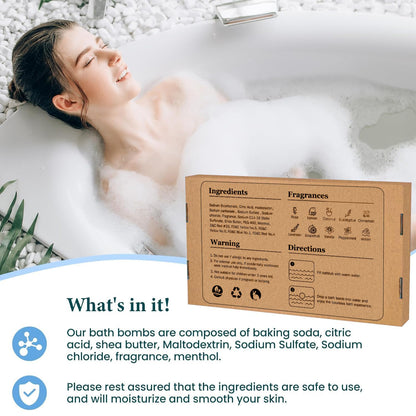 TranquilBliss Bath Bombs Set 50 PCS with 10 Rich Scents, Bath Bombs for Women, Natural Bubble Bombs with Shea Butter & Safe Oil, Ideal for Mother's Day, Valentine's Day, Christmas, Birthday Present