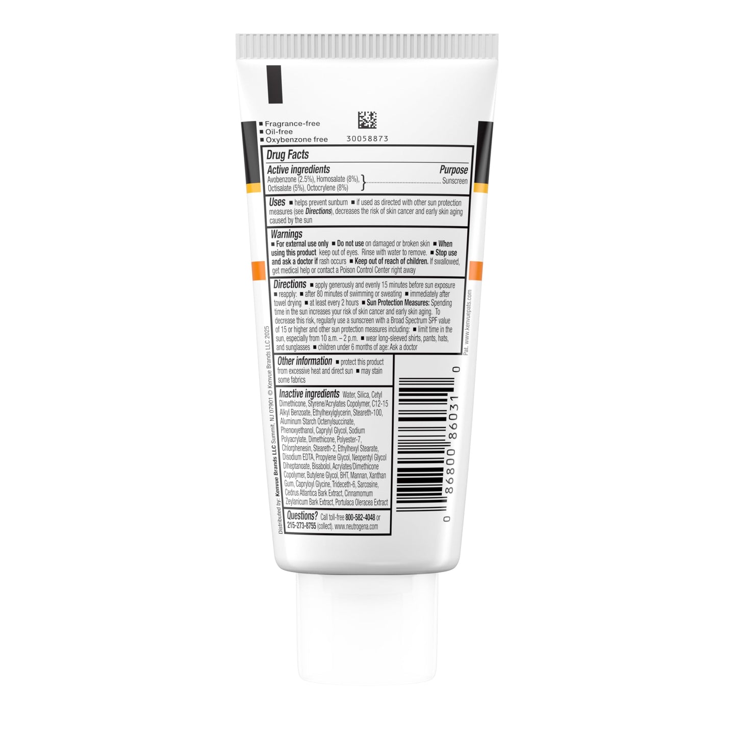 Neutrogena Clear Face Sunscreen for Acne-Prone Skin SPF 30, Broad Spectrum Facial Sunscreen Lotion, Lightweight, Non Comedogenic, Fragrance- & Oxybenzone-Free Water Resistant (80 min), 3 fl. oz