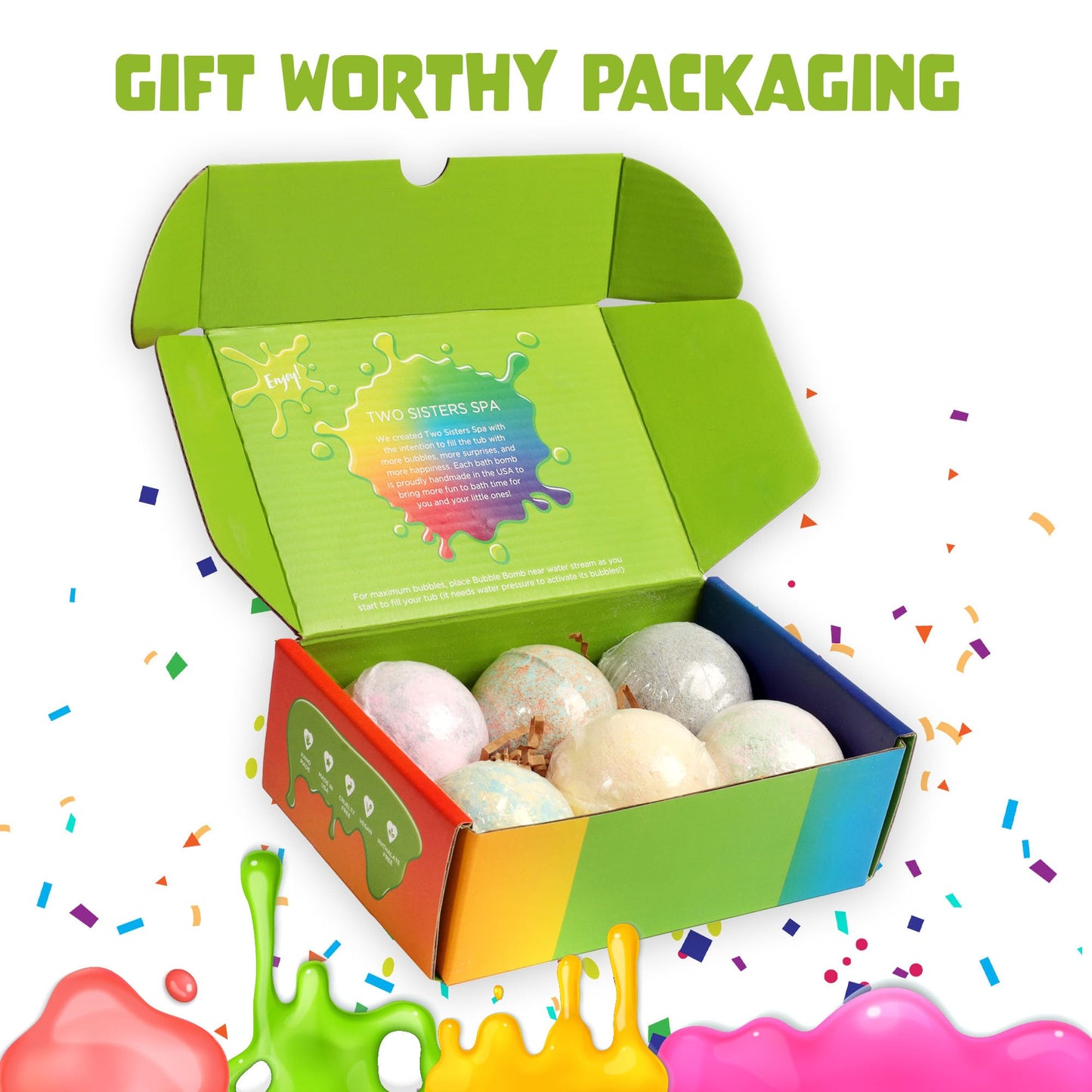 Superhero Bath Bombs for Kids with Surprise Toys Inside (6 Pack) - Large Bubble Bomb Fizzies for Boys, Girls, & Toddlers - Birthday Gift for Kids - Fruity Scent, USA Made by Two Sisters