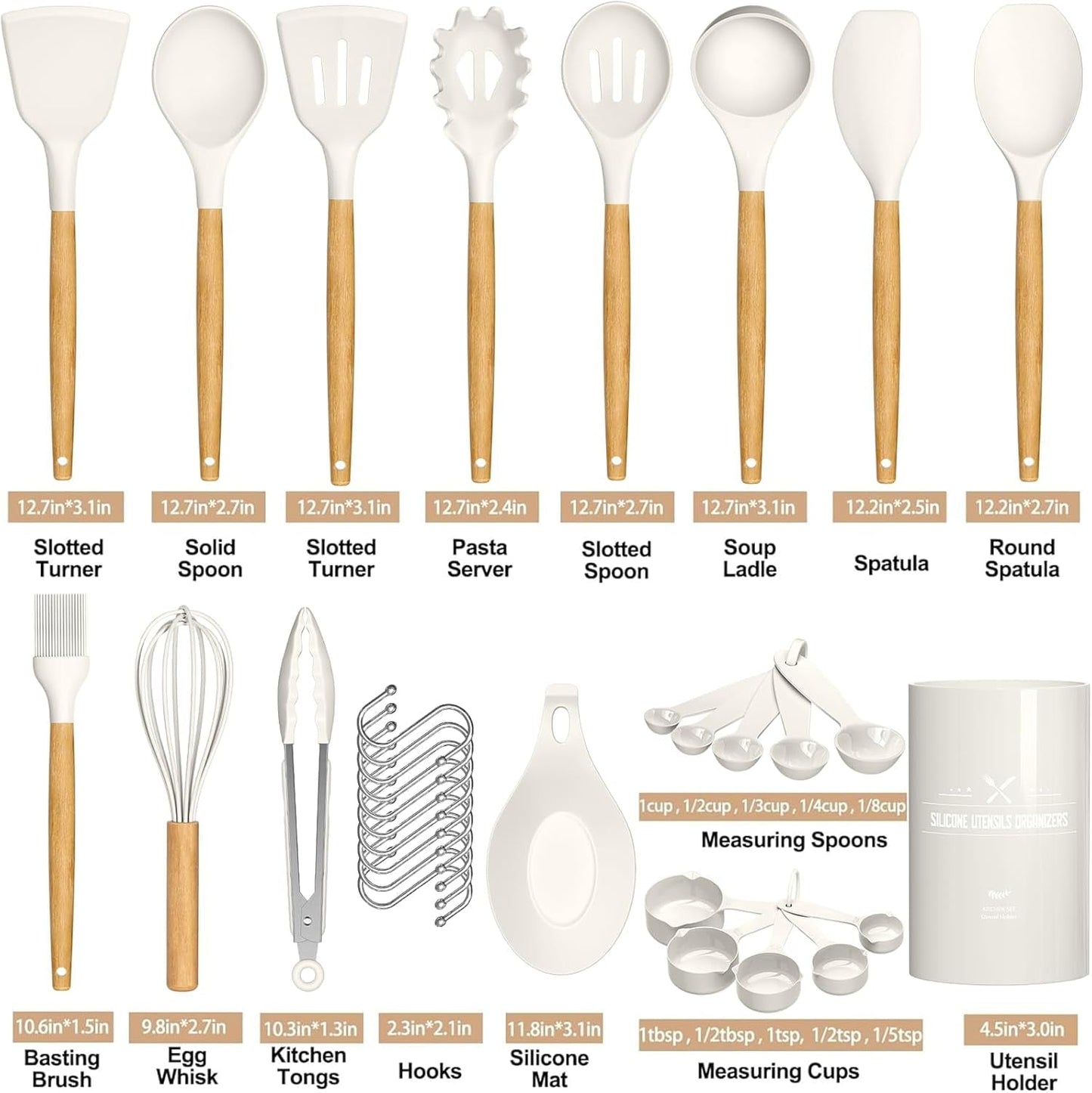 Durable Steel Kitchen Cooking Utensils Set, 33 pcs Non-stick Silicone Cooking Kitchen Utensils Spatula Set with Holder, Wooden Hand... - Heavy Duty Stainless Steel Kitchen Shears Detail