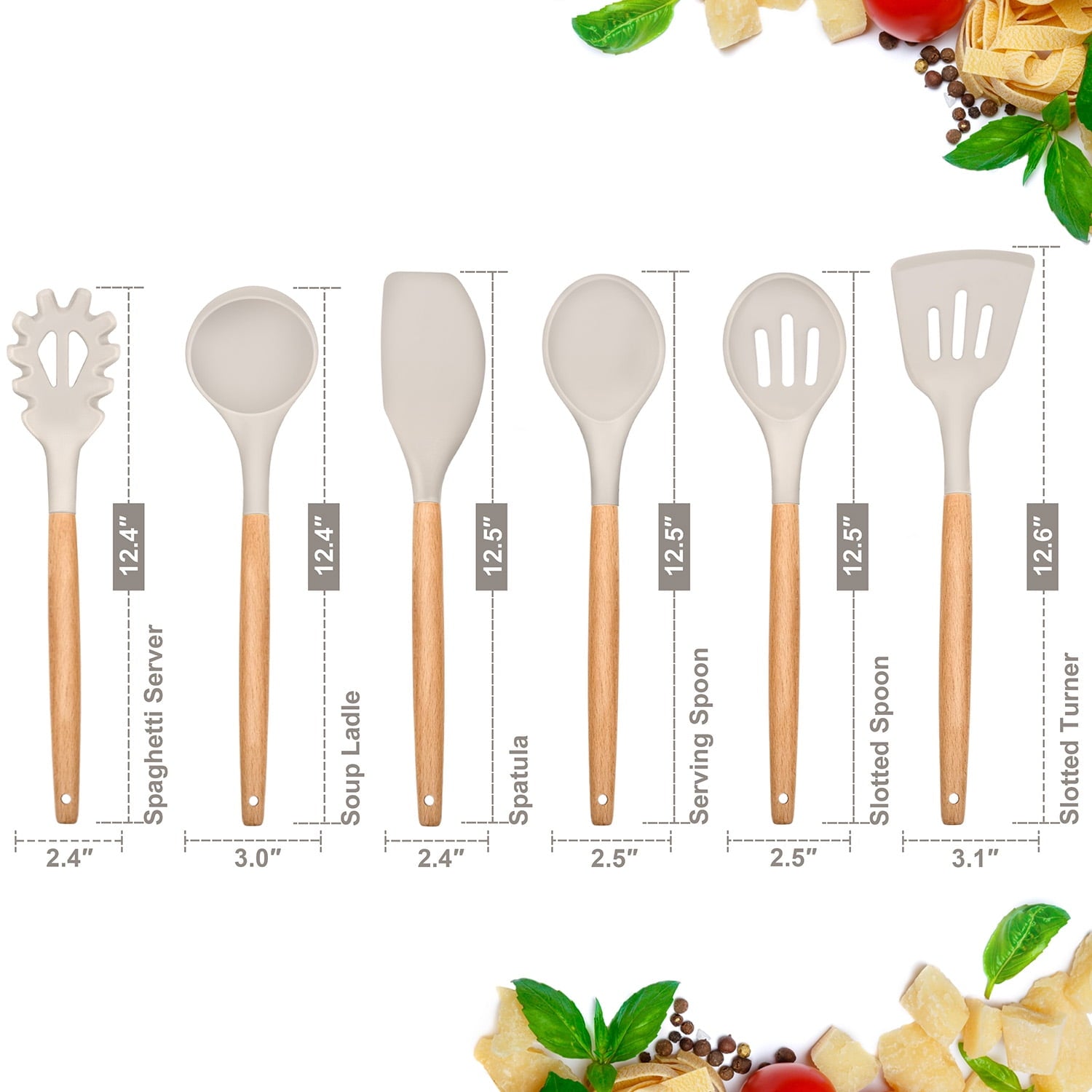 High-Precision Kitchen Utensils Set of 6, Silicone Cooking Utensils with Wooden Handle, Non-Stick Cookware & Heat Resistant, Include... - Heavy Duty Stainless Steel Kitchen Shears Detail