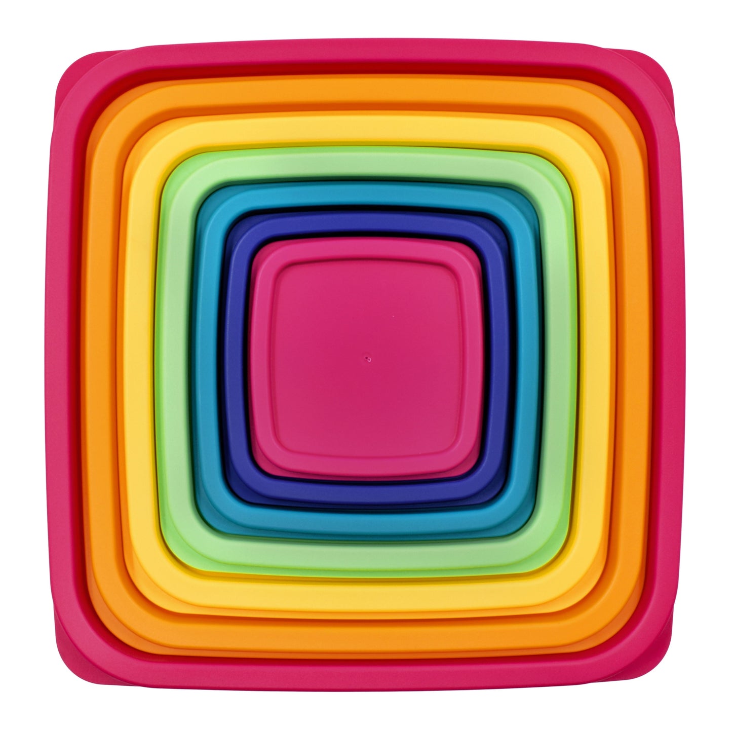 Whimsical Doughnut Plastic Rainbow Food Storage Set, Multi Color, 14 Count, Best Used for Leftover Storage and Reheating - Fun Food Fidget Cookie Squishable Toy Detail