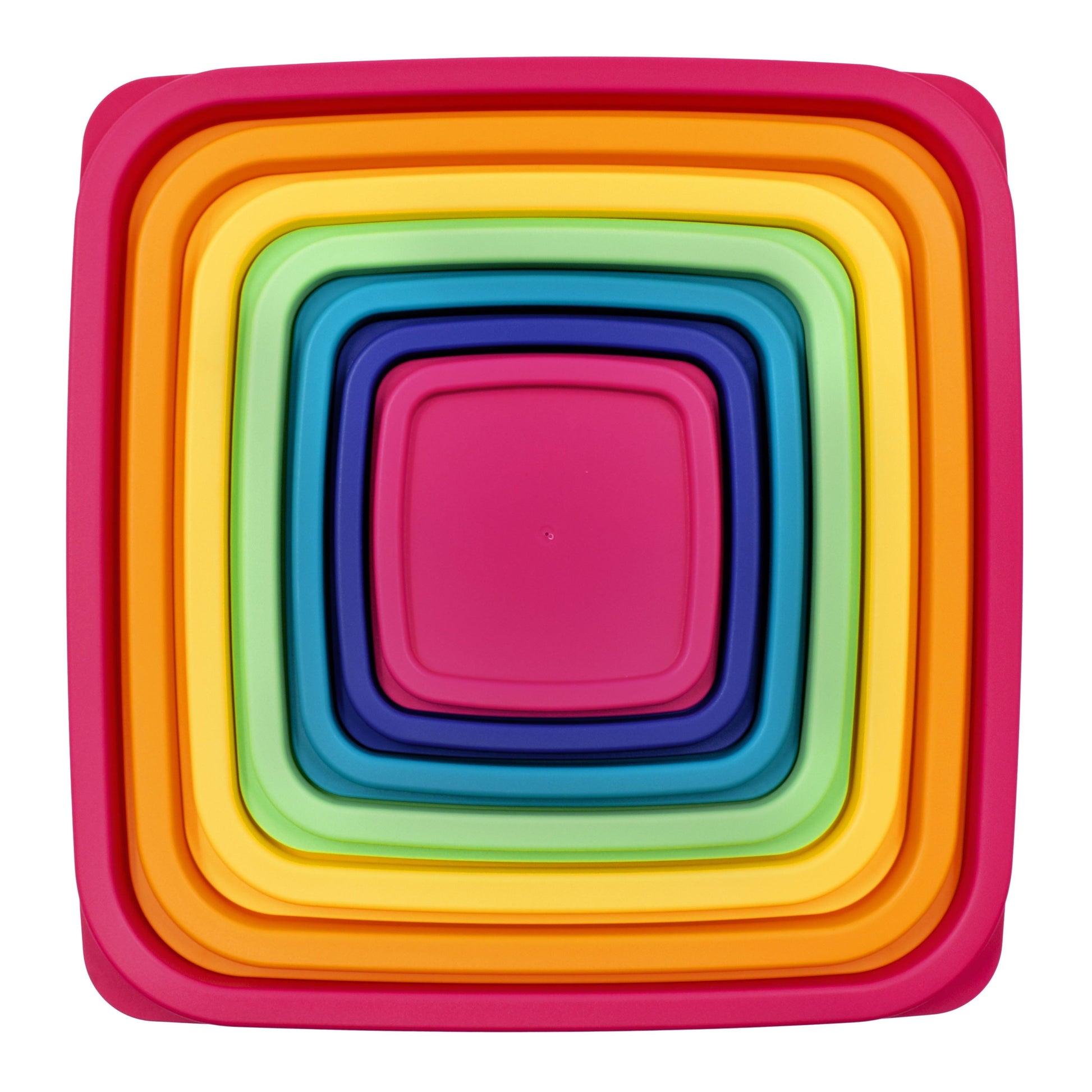 Whimsical Doughnut Plastic Rainbow Food Storage Set, Multi Color, 14 Count, Best Used for Leftover Storage and Reheating - Fun Food Fidget Cookie Squishable Toy Detail