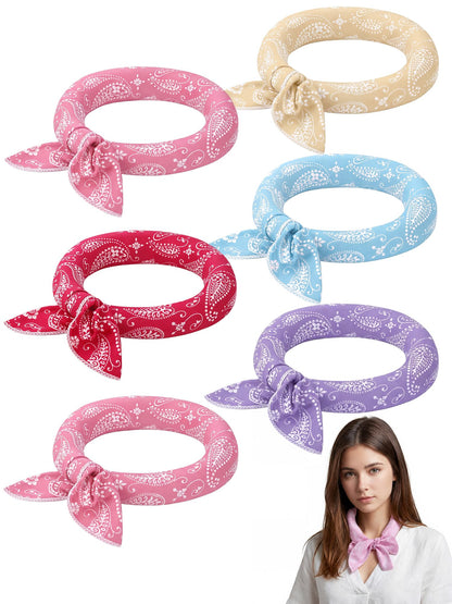 Coume 6 Pack Cooling Neck Wraps Neck Cooler Ice Bandanas Scarf for Hot Weather Summer Ultra Running Walking Riding Women Men