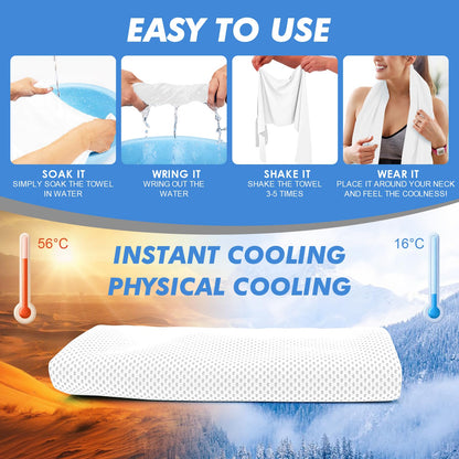 CSITE Cooling Towels (47"x12") for Neck and Face, Ice Towel for Hot Weather, Soft Breathable Chilly Gym Towels, Microfiber Towel for Work Out, Yoga, Running, Camping & More Activities（Green）