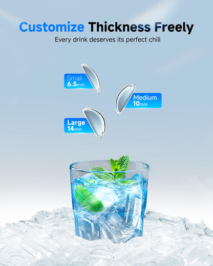 Crescent Ice Maker Countertop, 35Lbs/24H, Clear Ice Maker with Self-Cleaning & Timer, 16 Crystal-Clear Ice in 12 Mins, Countertop Ice Makers for Home, Office or Party