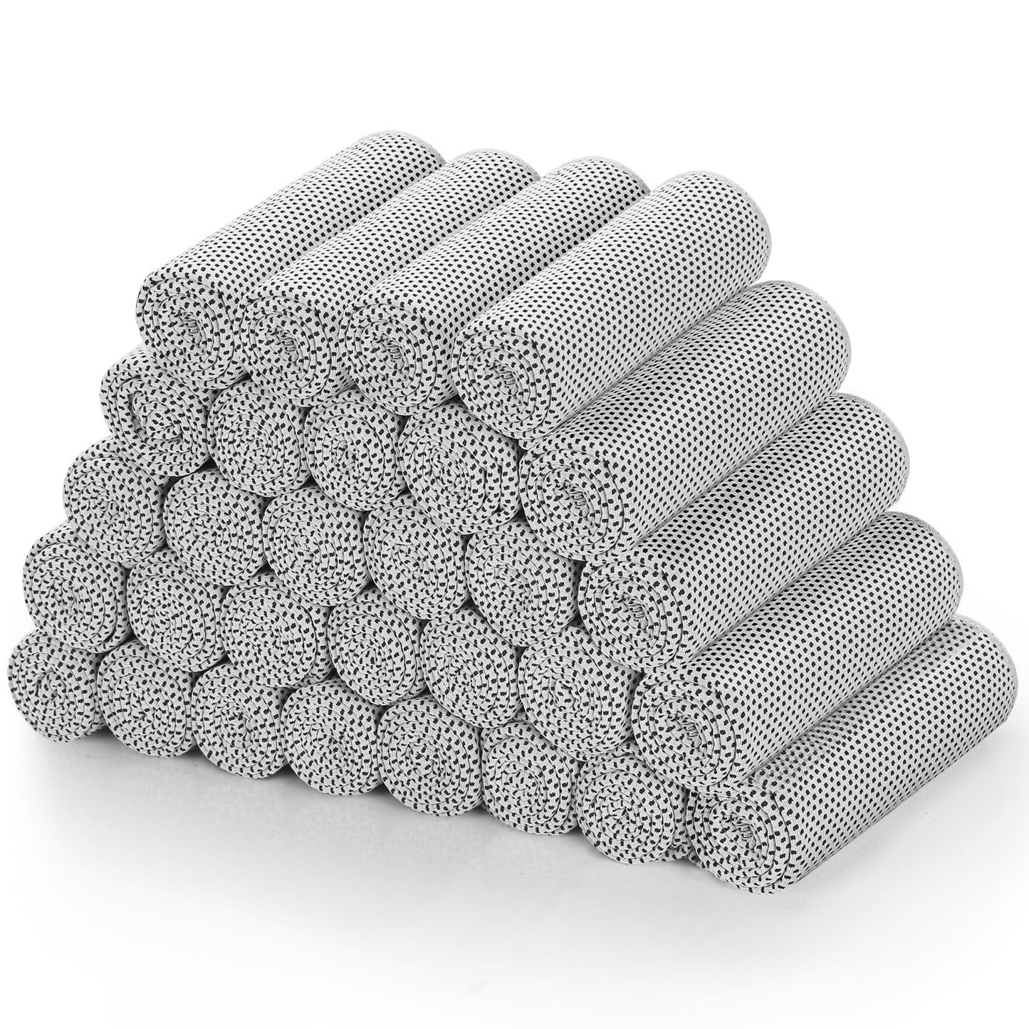 Cooling Towels (40"x 12", Pack of 30) for Neck and Face, Cold Towel for Hot Weather, Sports, Workout, Fitness, Gym, Yoga, Golf, Pilates, Travel, Camping & More