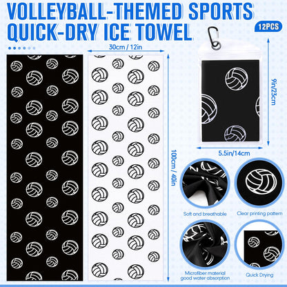 Mindsoft 12 Set Softball Cooling Towels for Sports Team Gifts with Carrying Pouch 30 x 9 Inch Softball Towels Bulk Microfiber Ice Cooling Rags for Birthday Party Favors Swag Bag Stuffers
