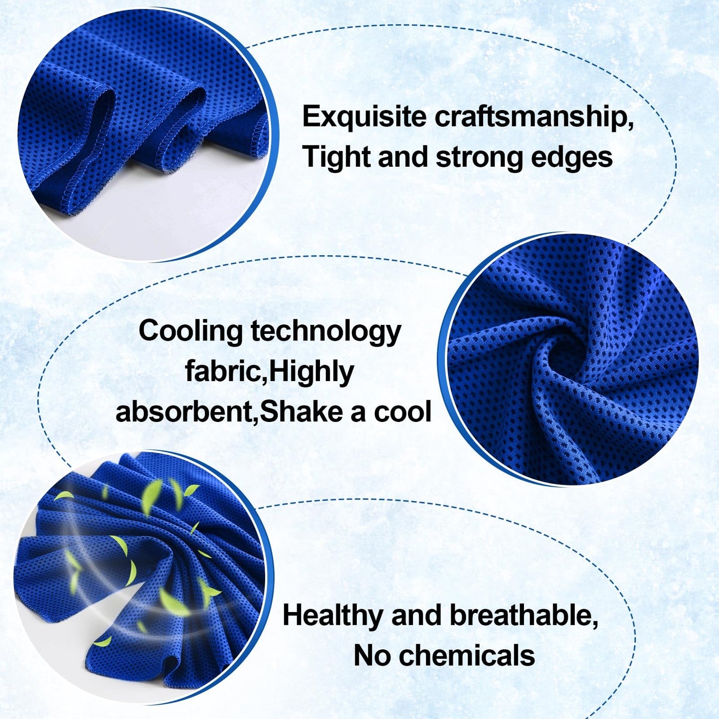 Shellwei 50 Pcs Cooling Towel 40 x 12 Inch Microfiber Workout Towels Breathable Chilly Towel Ice Cool Cold Towels Bulk Fast Drying Absorbent Sweat Rag for Neck Yoga Sports Golf Gym
