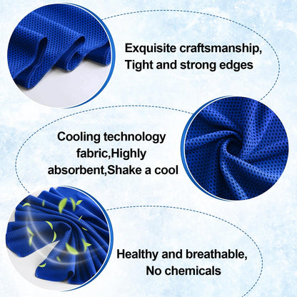 Shellwei 50 Pcs Cooling Towel 40 x 12 Inch Microfiber Workout Towels Breathable Chilly Towel Ice Cool Cold Towels Bulk Fast Drying Absorbent Sweat Rag for Neck Yoga Sports Golf Gym
