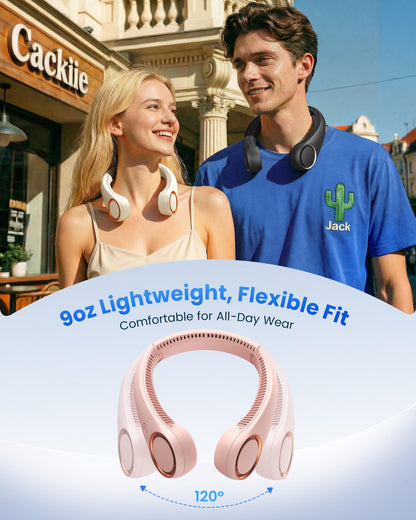 Gaiatop Portable Neck Fan Rechargeable, Hands-Free Cooling, 23.5hrs Runtime, Battery Powered Personal Wearable Fan Quiet, Summer Outdoor Travel Essentials, Birthday Gifts for Women Men Teens, Black