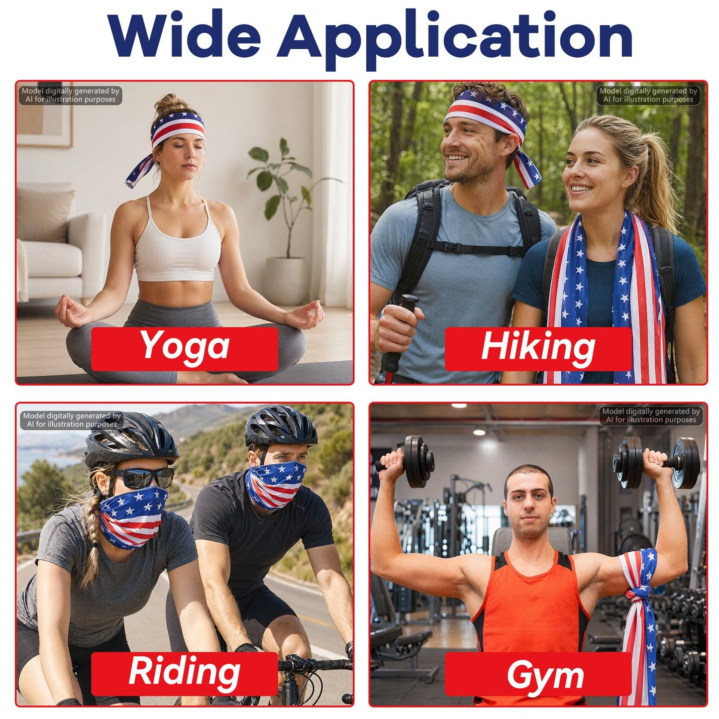 30Pcs 250th Anniversary Patriotic Cooling Towels for Neck and Face 40 x 12 Inch American Flag Sports Workout Ice Towel for Sweat Microfiber Breathable Chilly Bulk Neck Wraps for 4th of July Outdoor