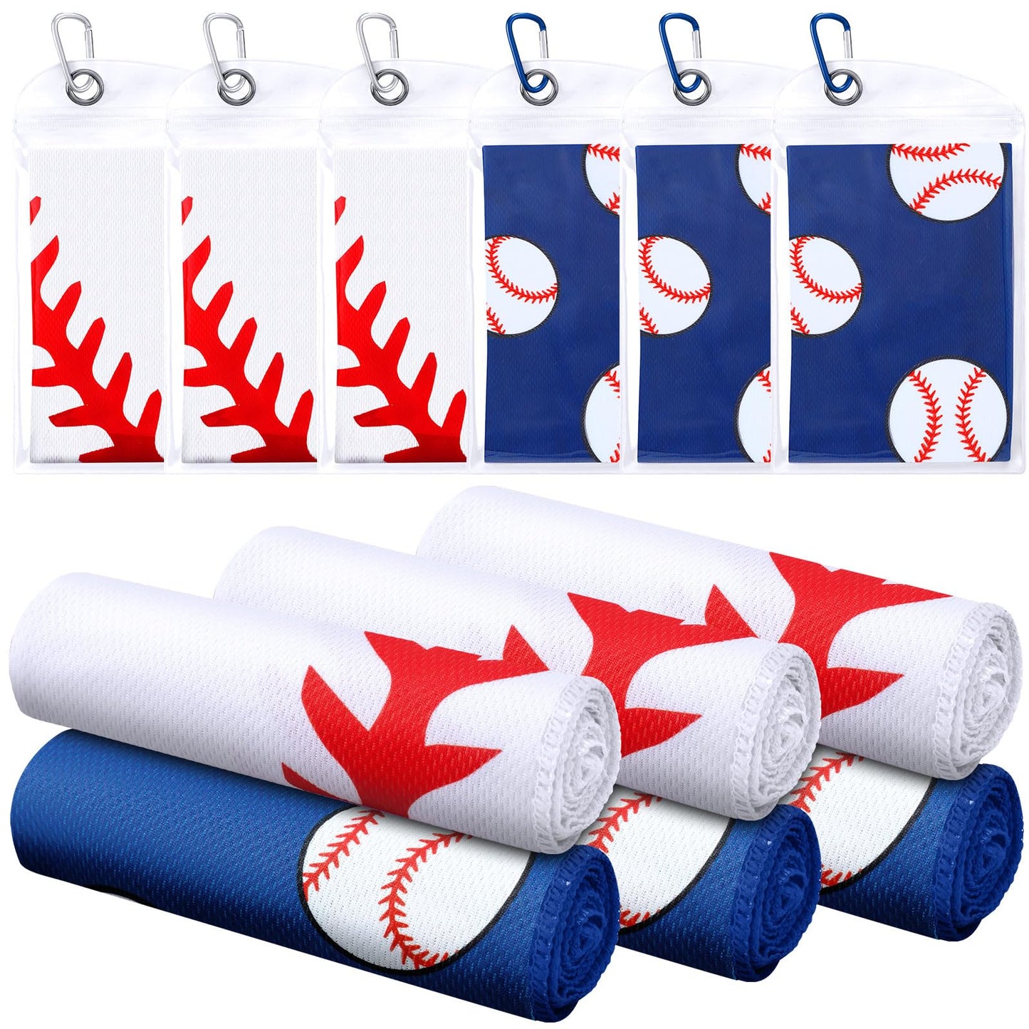 Mindsoft 12 Set Softball Cooling Towels for Sports Team Gifts with Carrying Pouch 30 x 9 Inch Softball Towels Bulk Microfiber Ice Cooling Rags for Birthday Party Favors Swag Bag Stuffers