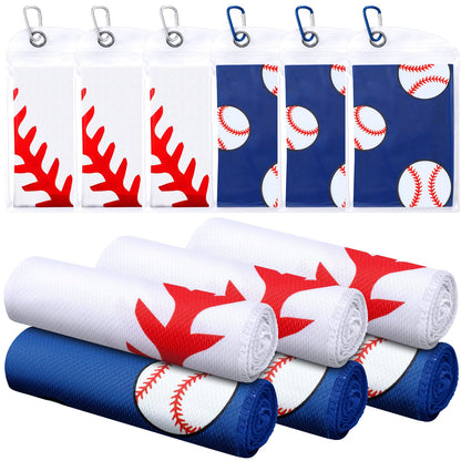 Mindsoft 12 Set Softball Cooling Towels for Sports Team Gifts with Carrying Pouch 30 x 9 Inch Softball Towels Bulk Microfiber Ice Cooling Rags for Birthday Party Favors Swag Bag Stuffers