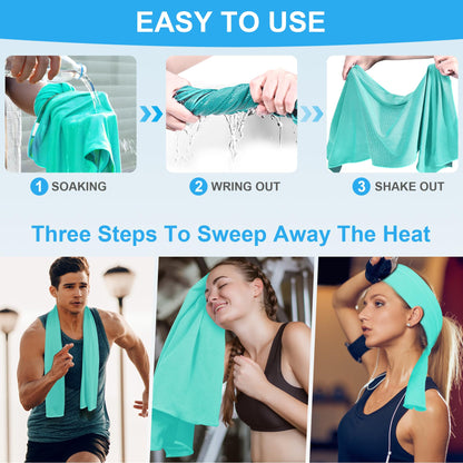 4 Pack Cooling Towels for Neck and Face(40"x12"), Cooling Neck Wraps, Ice Towel for Hot Weather, Soft Breathable Gym Towel, Cool Towel for Workout, Camping, Yoga, Sport, Running