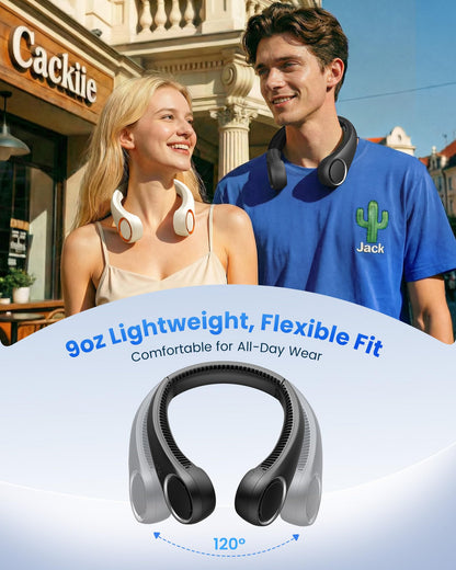 Gaiatop Portable Neck Fan Rechargeable, Hands-Free Cooling, 23.5hrs Runtime, Battery Powered Personal Wearable Fan Quiet, Summer Outdoor Travel Essentials, Birthday Gifts for Women Men Teens, Black