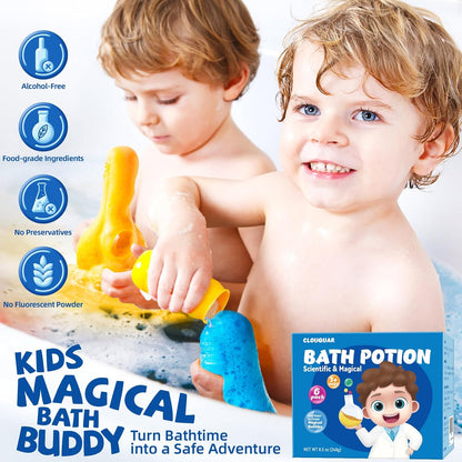 Kids Bath Bomb Potions, 6 Pack Non-Toxic Fizzy Bubble Bath Explosions, Colorful Burst Bath Potions for Kids, Scientific & Magical Bath Time Buddy, Fun & Educational Bubble Bath