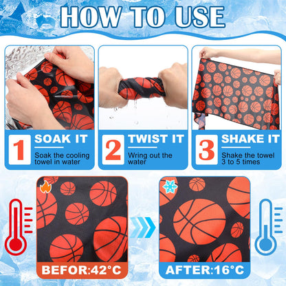 FuWeave 24 Pack Baseball Cooling Towel 40 x 12 Inch Breathable Sport Cooling Towel Microfiber Fast Drying Baseball Team Gifts for Athletes Yoga Gym Camping Running