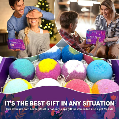 Bath Bombs for Women Gift Set 12 Pack Natural Relaxing Bath Bombs for Her，Aromatherapy Bubble Bath & Fizzy, Halloween Boo Basket Birthday Gifts for women Mom Gifts idea For wife/Teens, girlfriend,Kids