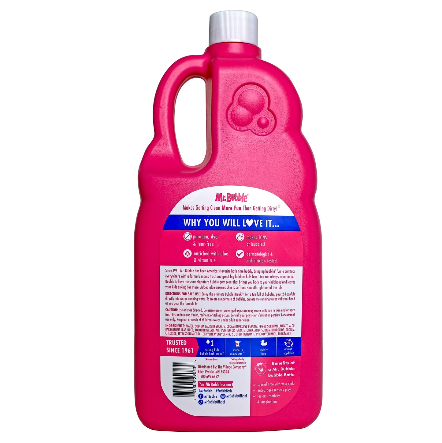 Mr. Bubble Extra Gentle Bubble Bath - Hypoallergenic, Tear Free Bubble Bath Solution Perfect for Sensitive Skin (Pack of 2 Bottles, 16 fl oz Each)