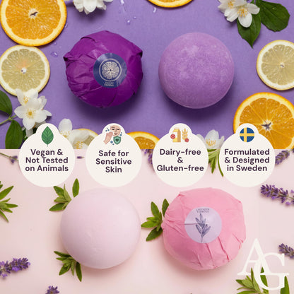 XXXL Bath Bombs for Women Gift Set, 7 Pack, Spa Scents, Adelegourdain | 7 Scents - Arrives in Gift Box - XXXL (200g) - Long-lasting Fizz & Scent - Non-Staining - For Birthdays, Mothersday and More