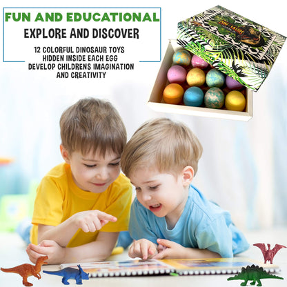 Bath Bombs for Kids with Surprise Toys Inside Plus Dinosaur Puzzle - Set of 9 Organic Dino Egg Bath Bombs, Gentle and Kids Safe, Fizzy Balls with Rich Bubbles, Birthday Gifts for Boys, Girls