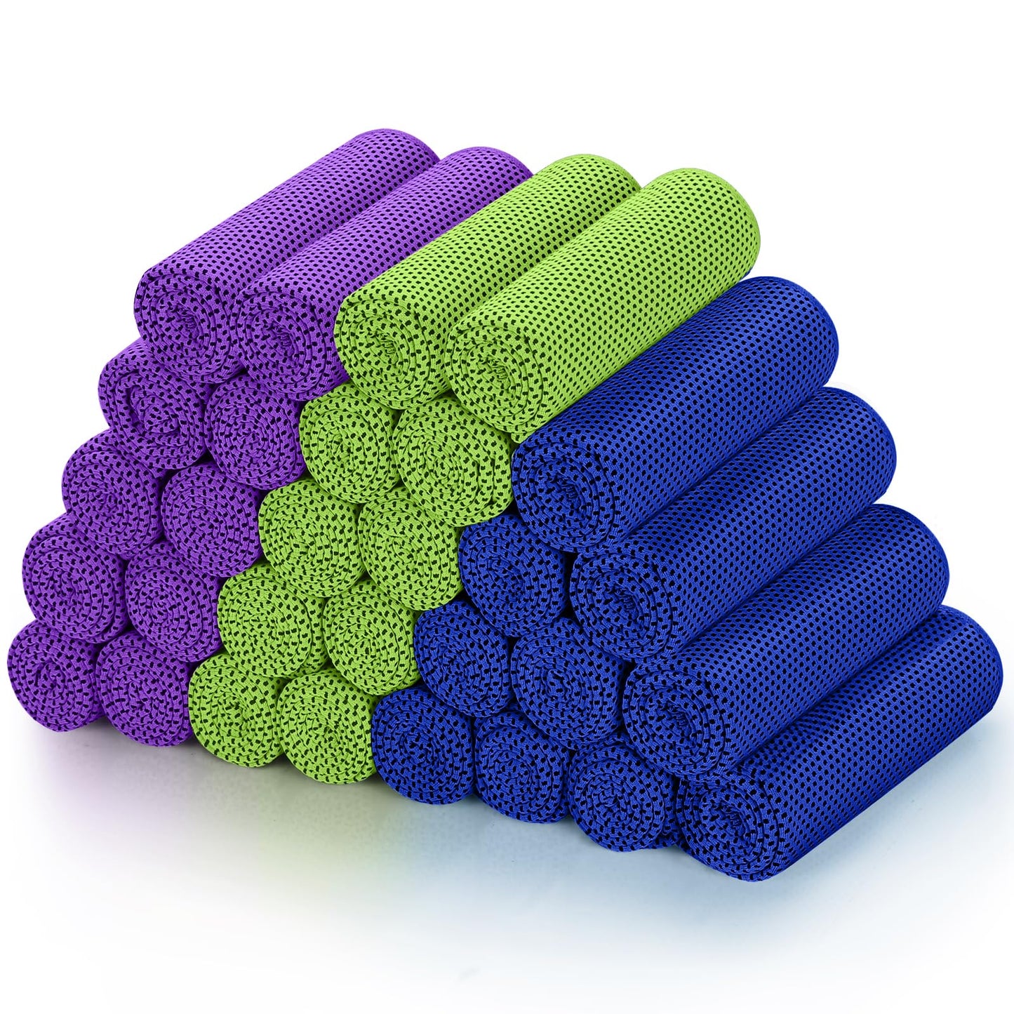 Cooling Towels (40"x 12", Pack of 30) for Neck and Face, Cold Towel for Hot Weather, Sports, Workout, Fitness, Gym, Yoga, Golf, Pilates, Travel, Camping & More