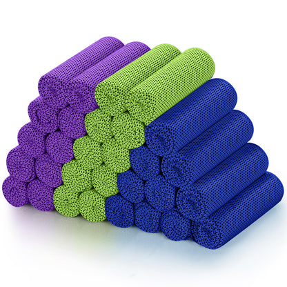 Cooling Towels (40"x 12", Pack of 30) for Neck and Face, Cold Towel for Hot Weather, Sports, Workout, Fitness, Gym, Yoga, Golf, Pilates, Travel, Camping & More