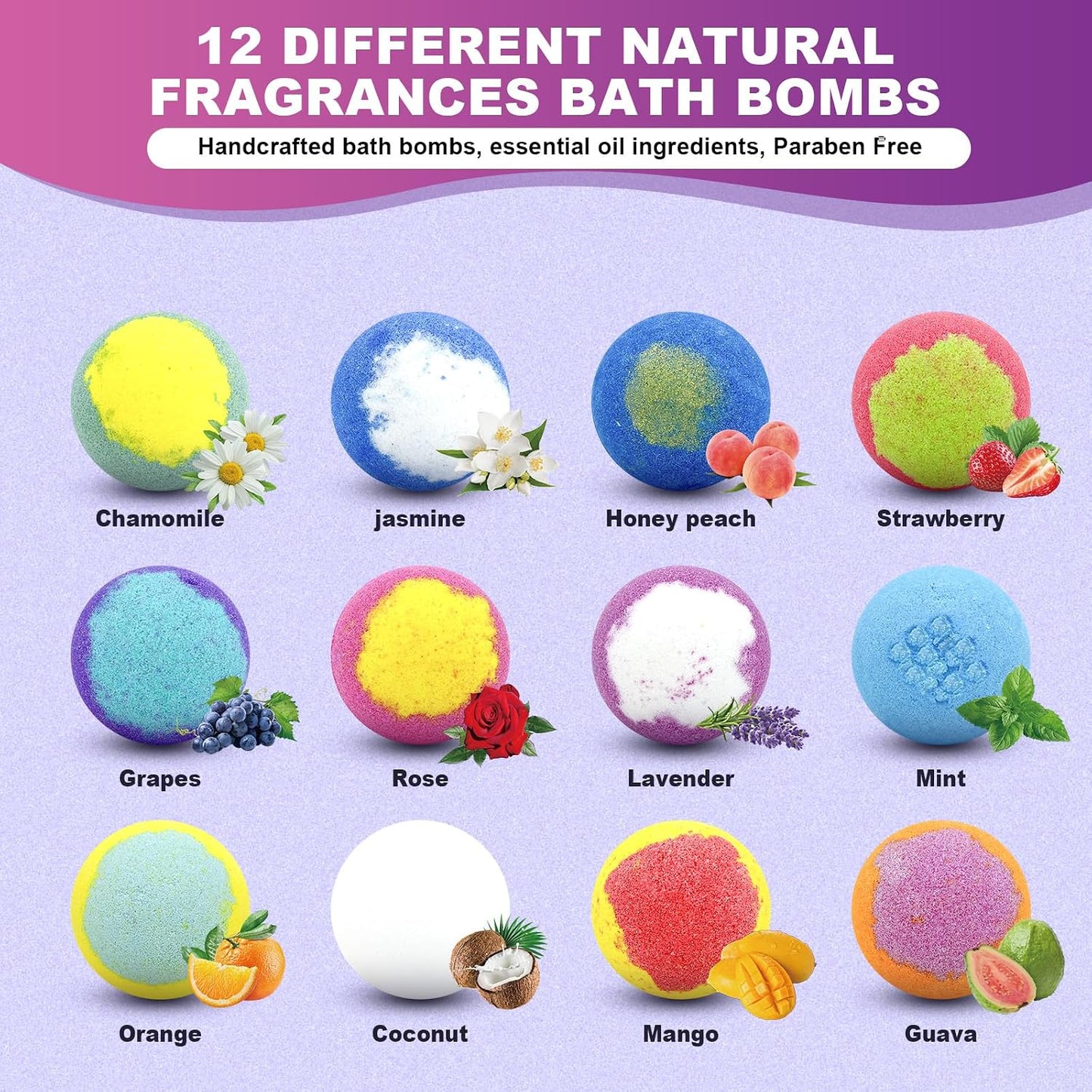 Bath Bombs for Women Gift Set 12 Pack Natural Relaxing Bath Bombs for Her，Aromatherapy Bubble Bath & Fizzy, Halloween Boo Basket Birthday Gifts for women Mom Gifts idea For wife/Teens, girlfriend,Kids