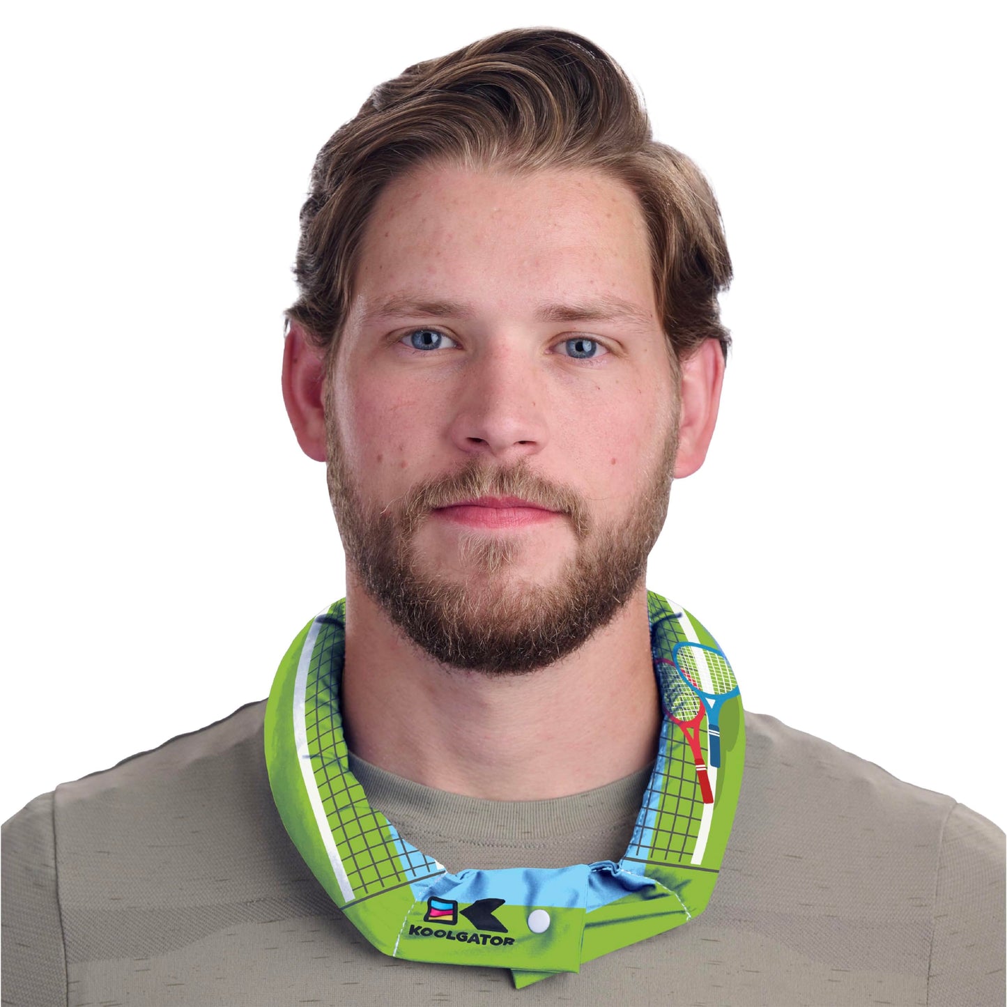 KOOLGATOR Evaporative Cooling Neck Wrap – Reusable Neck Cooler with Long Lasting Relief During Hot Weather Activities, Sports, & Outdoor Work, Water Drops, 1 Pack