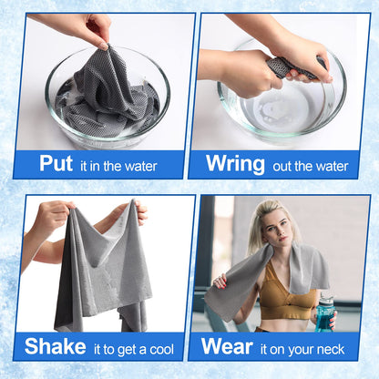 Shellwei 50 Pcs Cooling Towel 40 x 12 Inch Microfiber Workout Towels Breathable Chilly Towel Ice Cool Cold Towels Bulk Fast Drying Absorbent Sweat Rag for Neck Yoga Sports Golf Gym