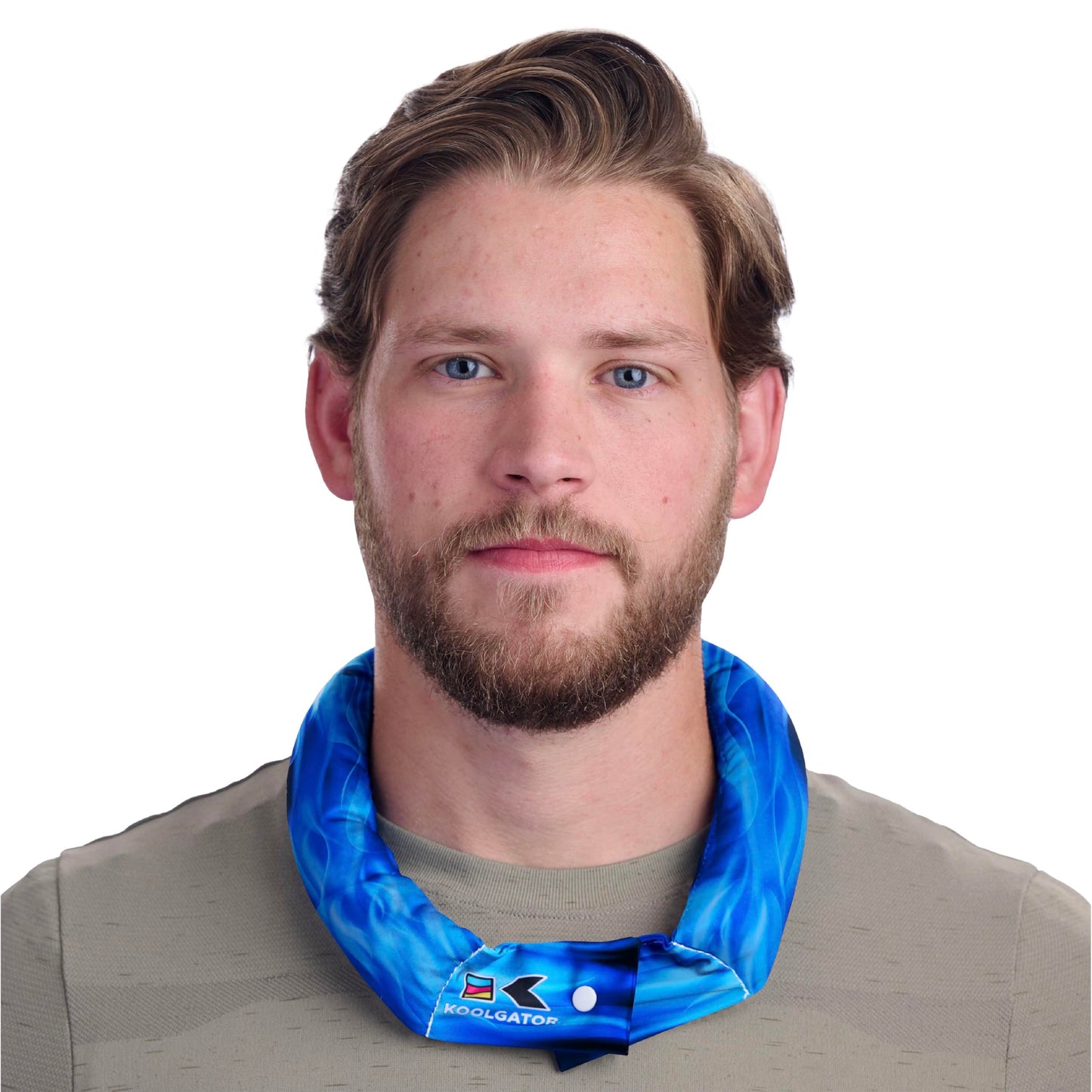 KOOLGATOR Evaporative Cooling Neck Wrap – Reusable Neck Cooler with Long Lasting Relief During Hot Weather Activities, Sports, & Outdoor Work, Water Drops, 1 Pack