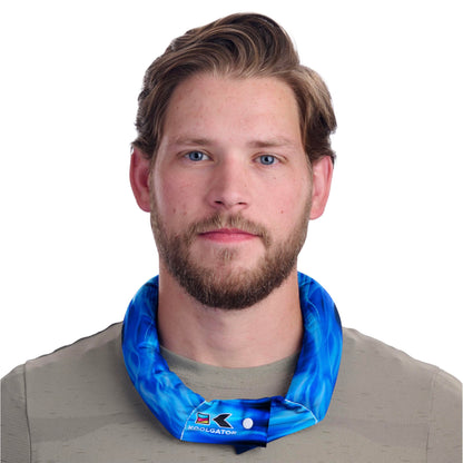 KOOLGATOR Evaporative Cooling Neck Wrap – Reusable Neck Cooler with Long Lasting Relief During Hot Weather Activities, Sports, & Outdoor Work, Water Drops, 1 Pack