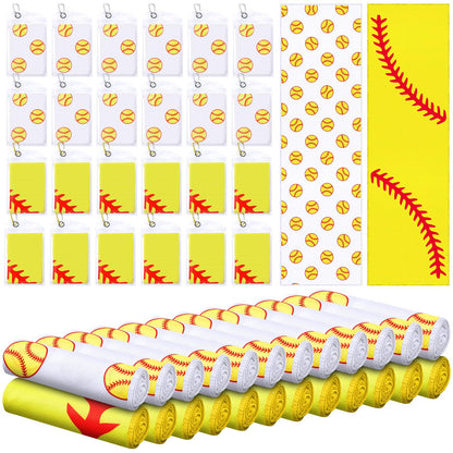 Mindsoft 12 Set Softball Cooling Towels for Sports Team Gifts with Carrying Pouch 30 x 9 Inch Softball Towels Bulk Microfiber Ice Cooling Rags for Birthday Party Favors Swag Bag Stuffers