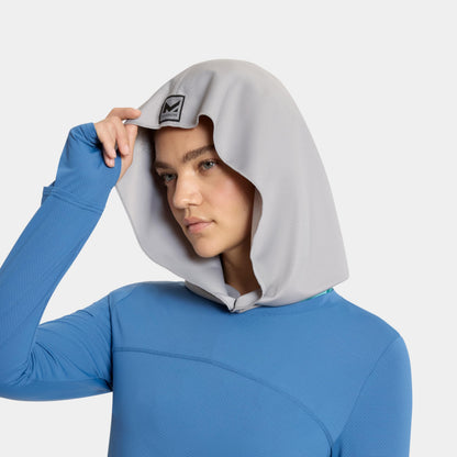 MISSION Max Plus Cooling Hoodie Towel- Hood Towel, Cools Instantly When Wet, UPF 50 Sun Protection, Contours Your Head to Stay in Place, Great for Sports, Fitness, Gym (White Camo)